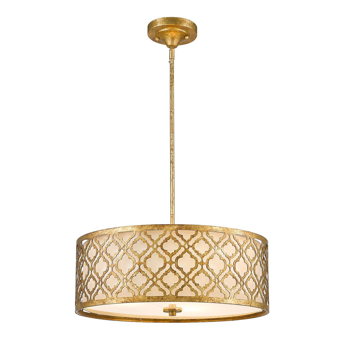 Gold & Ivory Baroque Three-Light Lar…