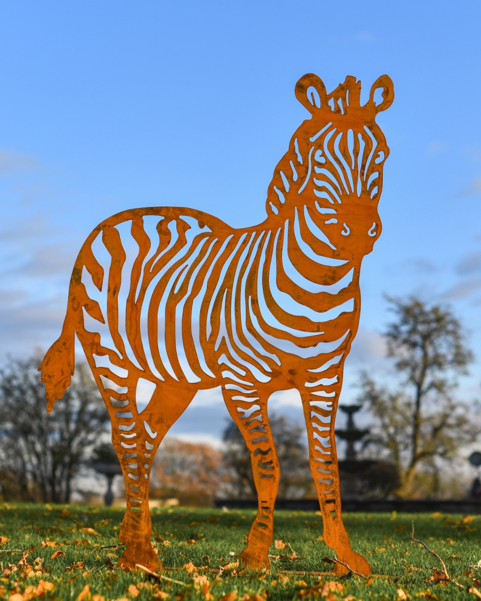 Large Zebra Rustic Steel Silhouette …