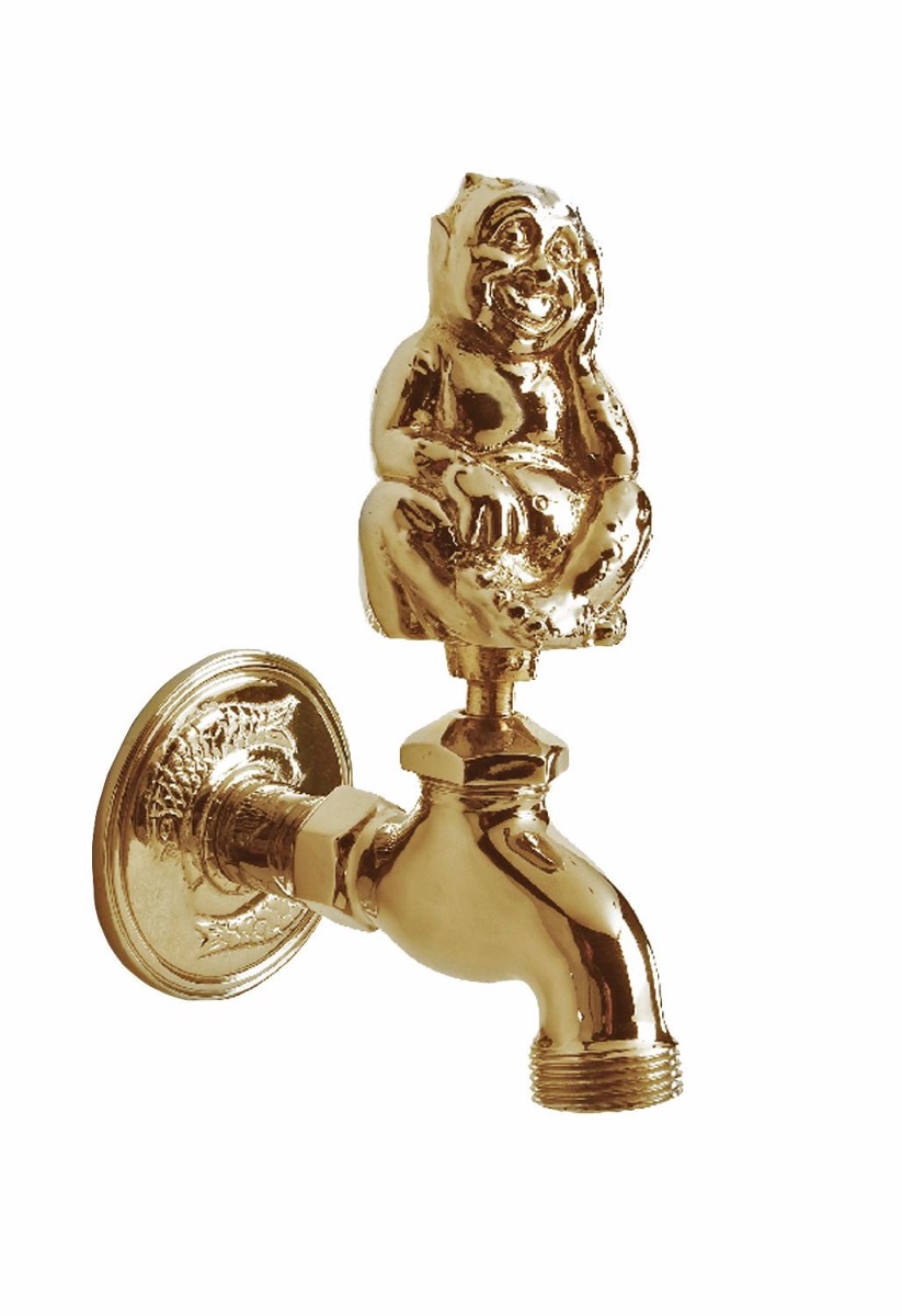 Polished Brass Troll Garden Tap