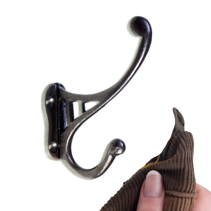 Polished Rustic Cast Iron Coat Hook