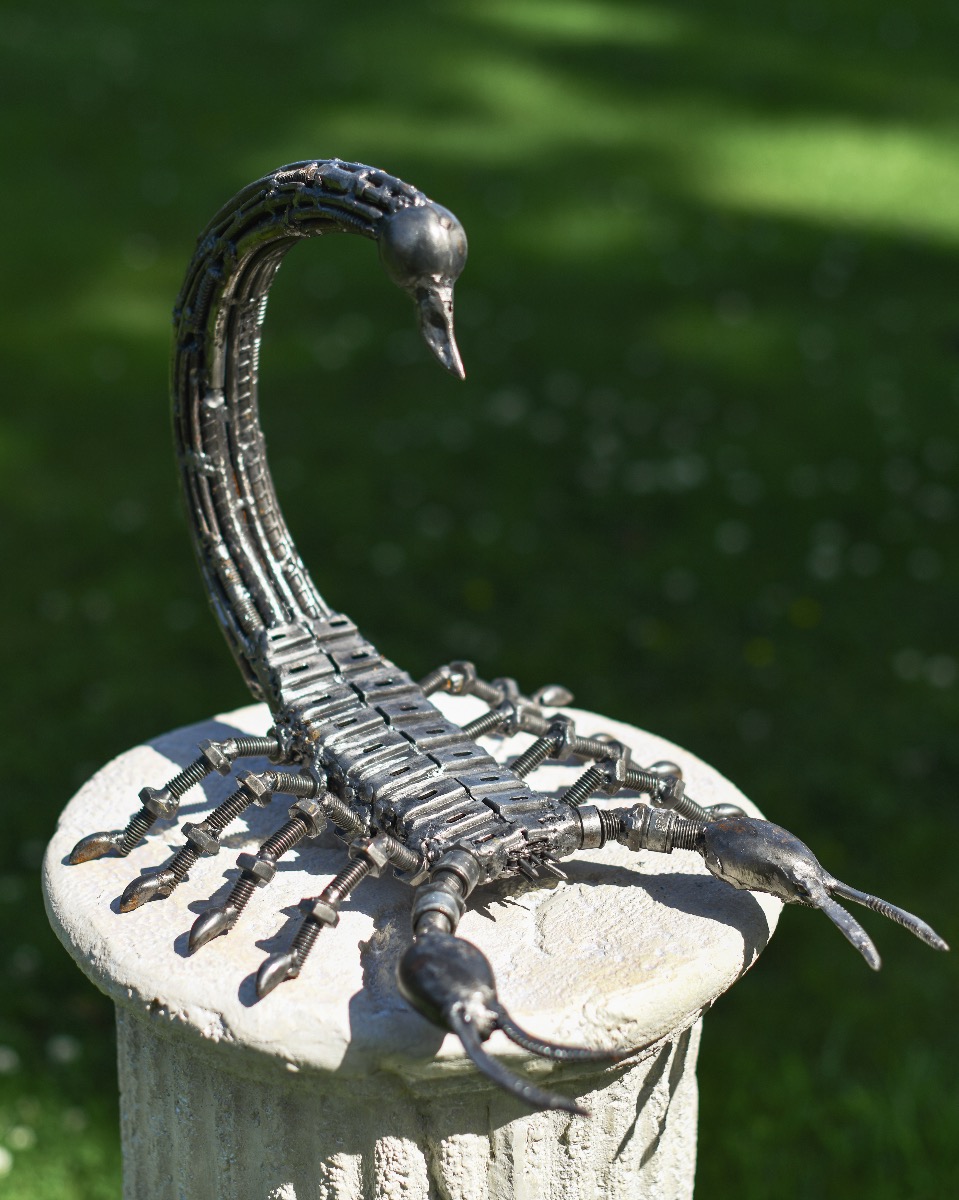 Recycled Metal Parts Scorpion Garden Sculpture