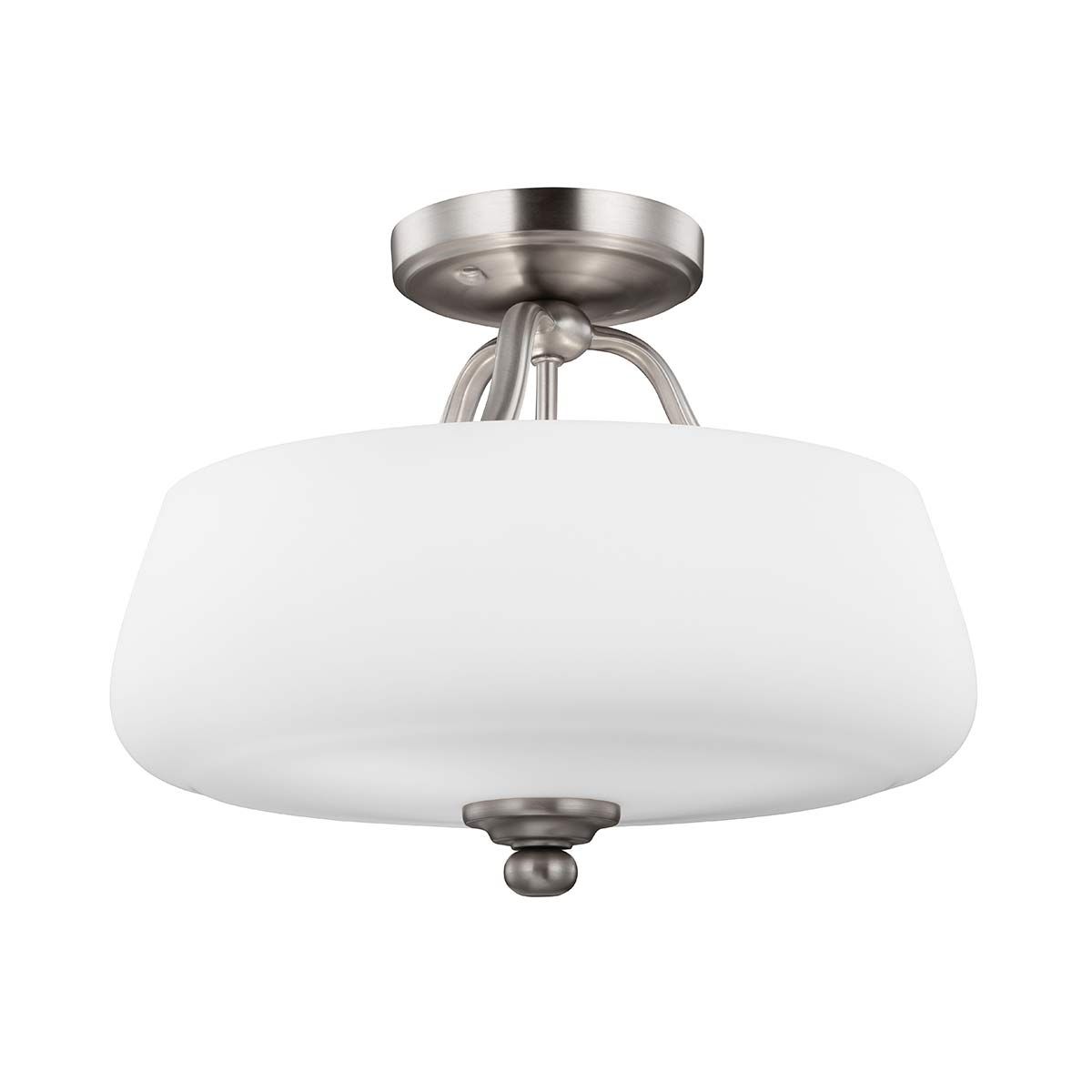 Satin Nickel Round-Bottom Semi-Flush…