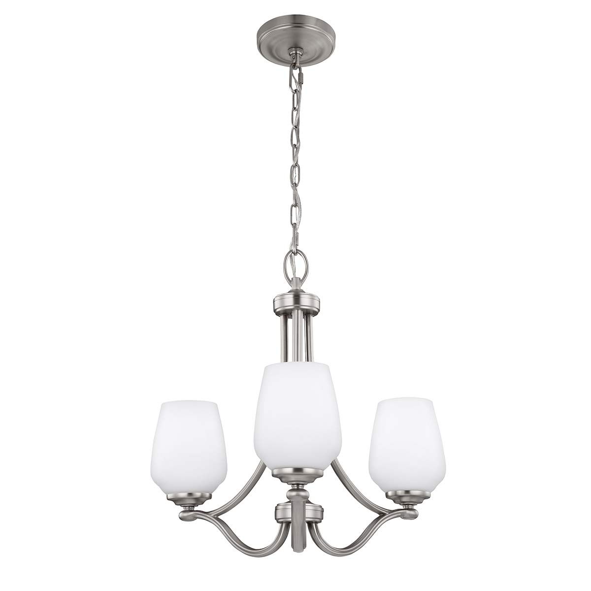 Satin Nickel Wine Glass Three-Light …