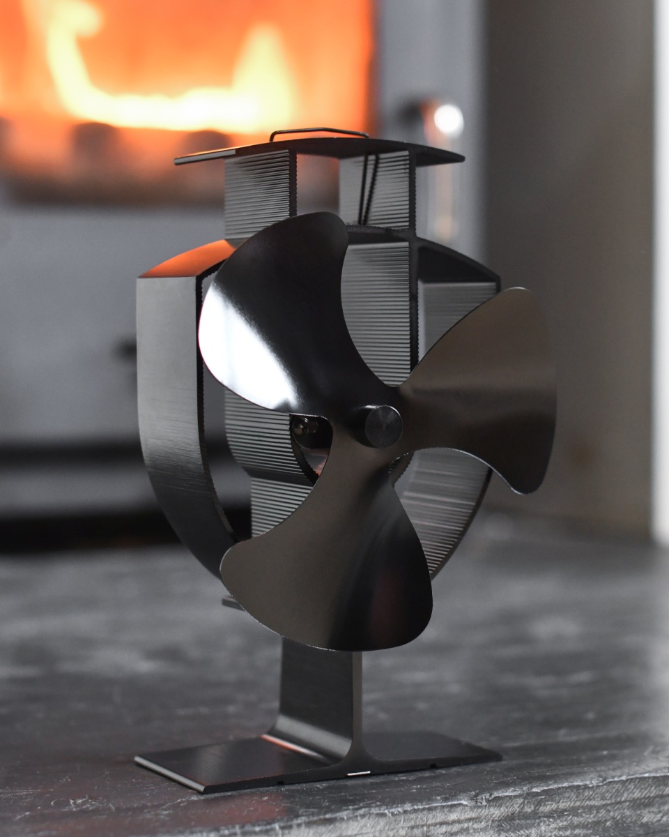 Triple Blade Wood Stove Heat Powered Fan