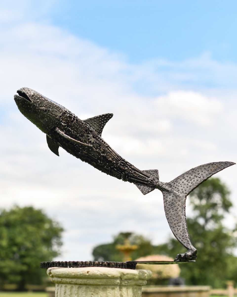 Whale Shark Sculpture Crafted From Recycled Metal Parts