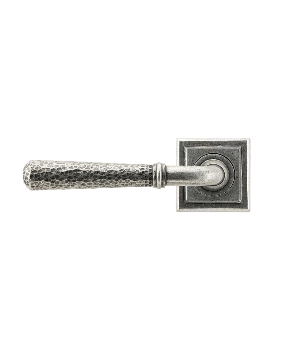Aged Pewter Hammered Unsprung Door Handle