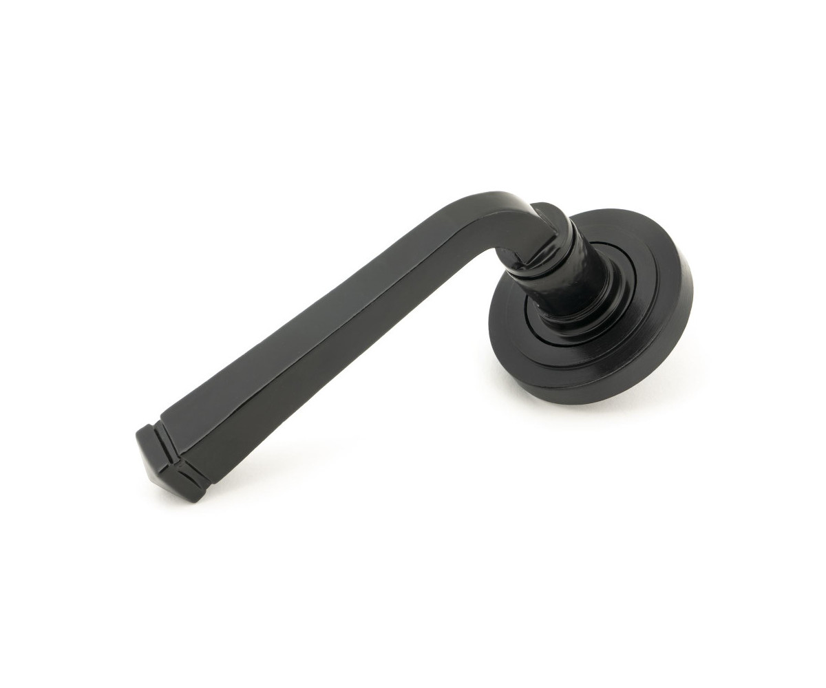 Art Deco Midnight Black Unsprung Lever Door Handle