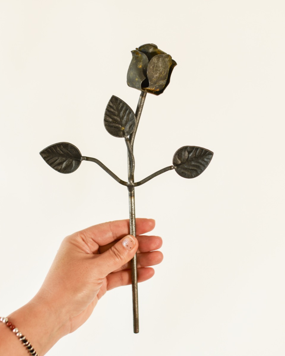 Black Decorative Metal Rose