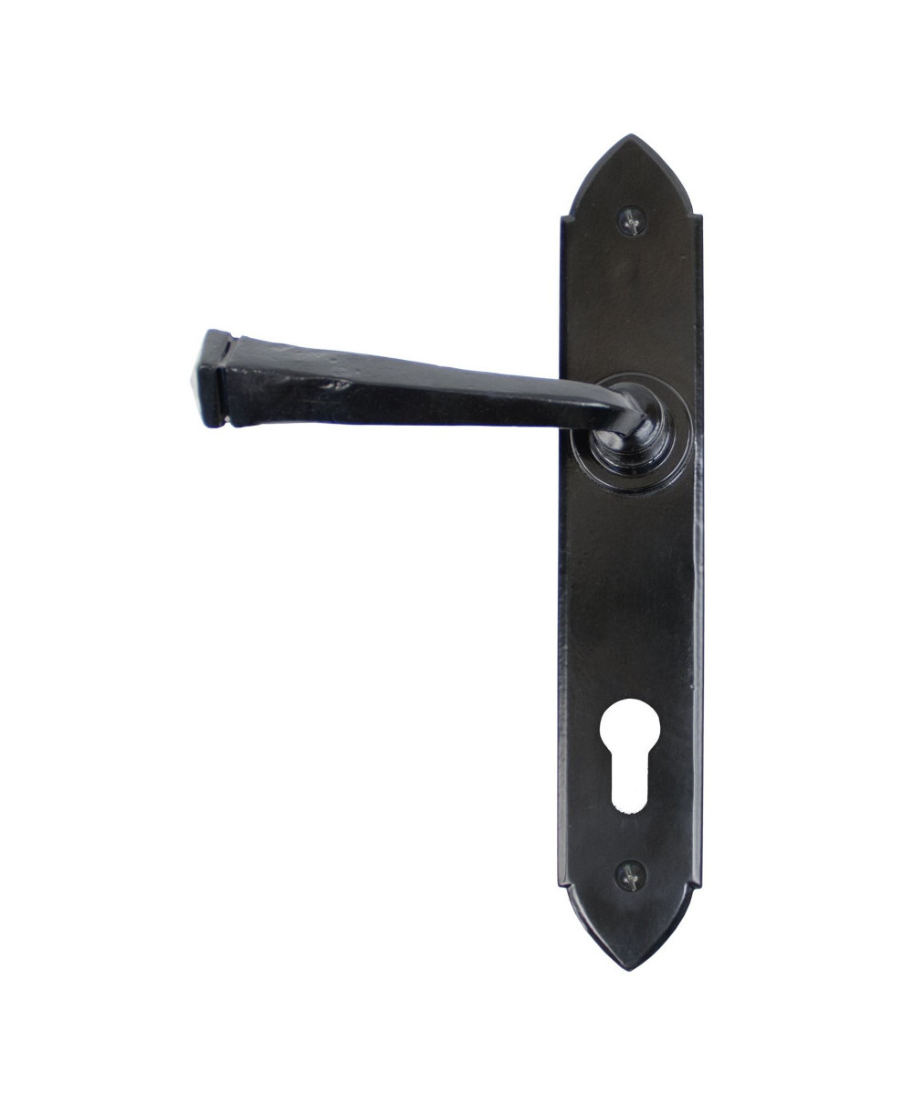 Black Gothic Lever Espagnolette Lock Set
