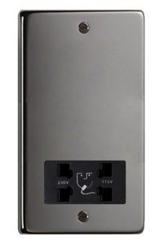 Black Nickel Dual Volt Shaver Socket