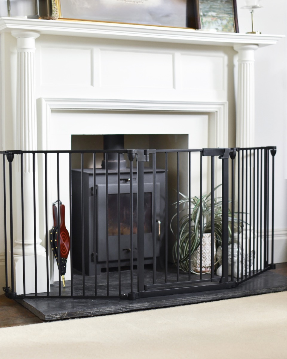 Black Three Panels Baby Guard Fire Surround