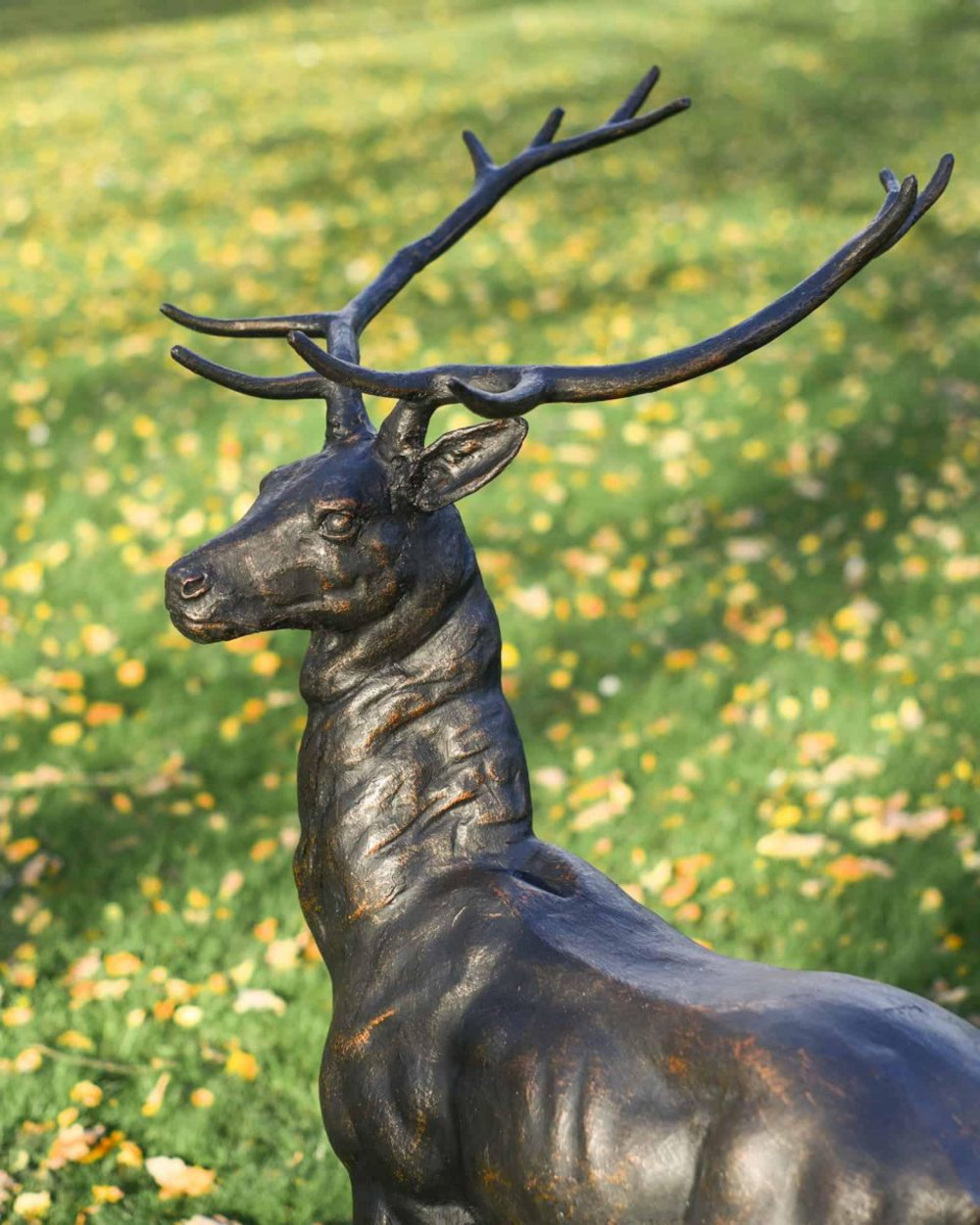 Bramble Antique Bronze Freestanding Stag Garden Sculpture