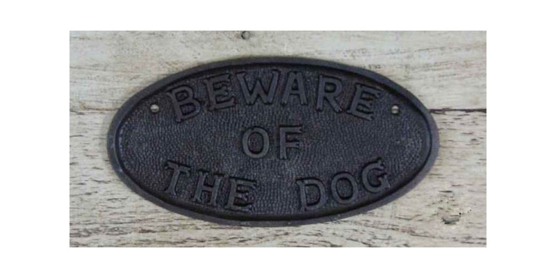 Cast Iron Beware Of The Dog Sign