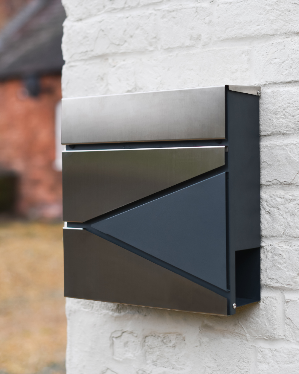 Contemporary Stainless Steel Wall Mounted Post Box