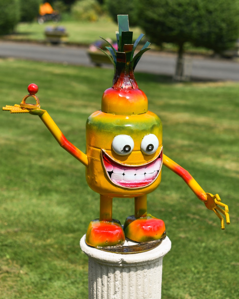 Fruit Salad Robot Garden Sculpture