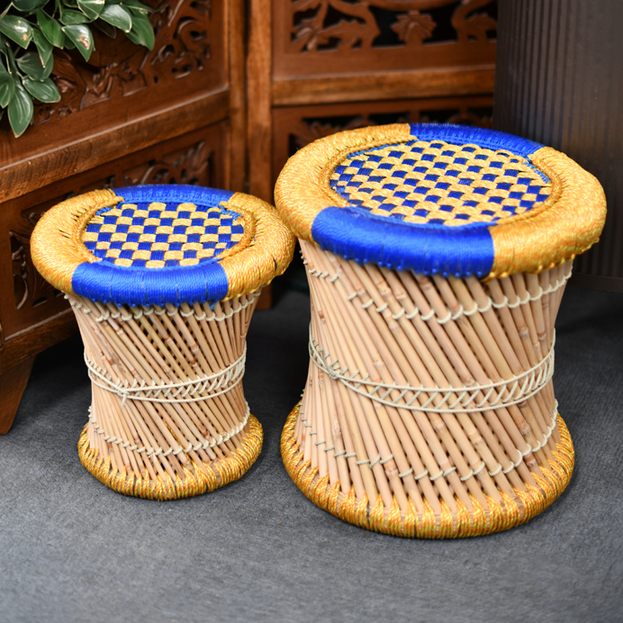 Golden & Blue Mohra Stool (Clearance)
