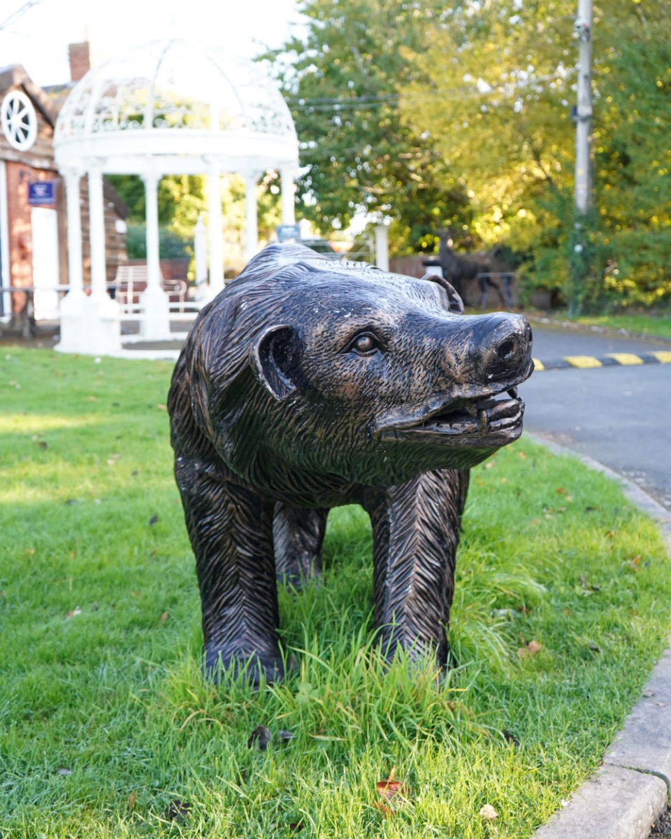 'Grizzly' The American Brown Bear Antique Bronze Garden Sculpture