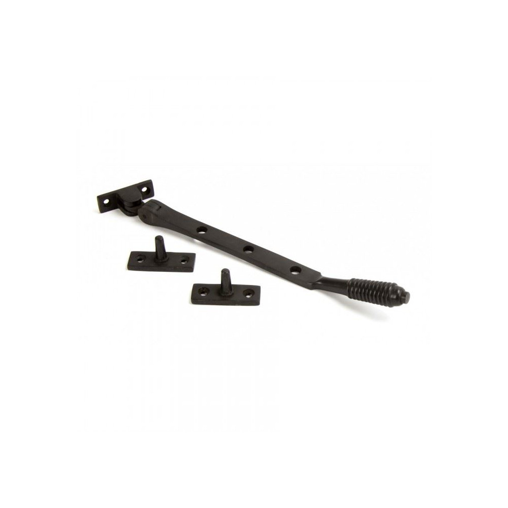 Ornate Solid Bronze Reeded Window Stay - 8"