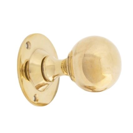 Polished Brass Ball Mortice Knob Set