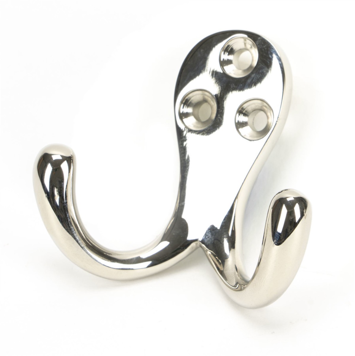 Polished Nickel Double Coat Hook