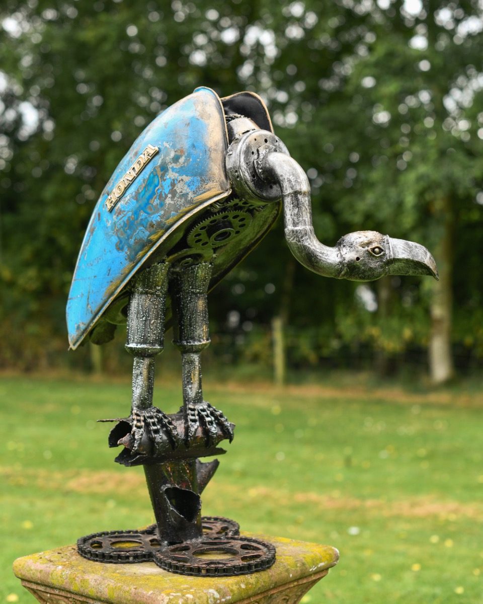 Rustic Fuel Tank Vulture Recycled Metal Sculpture