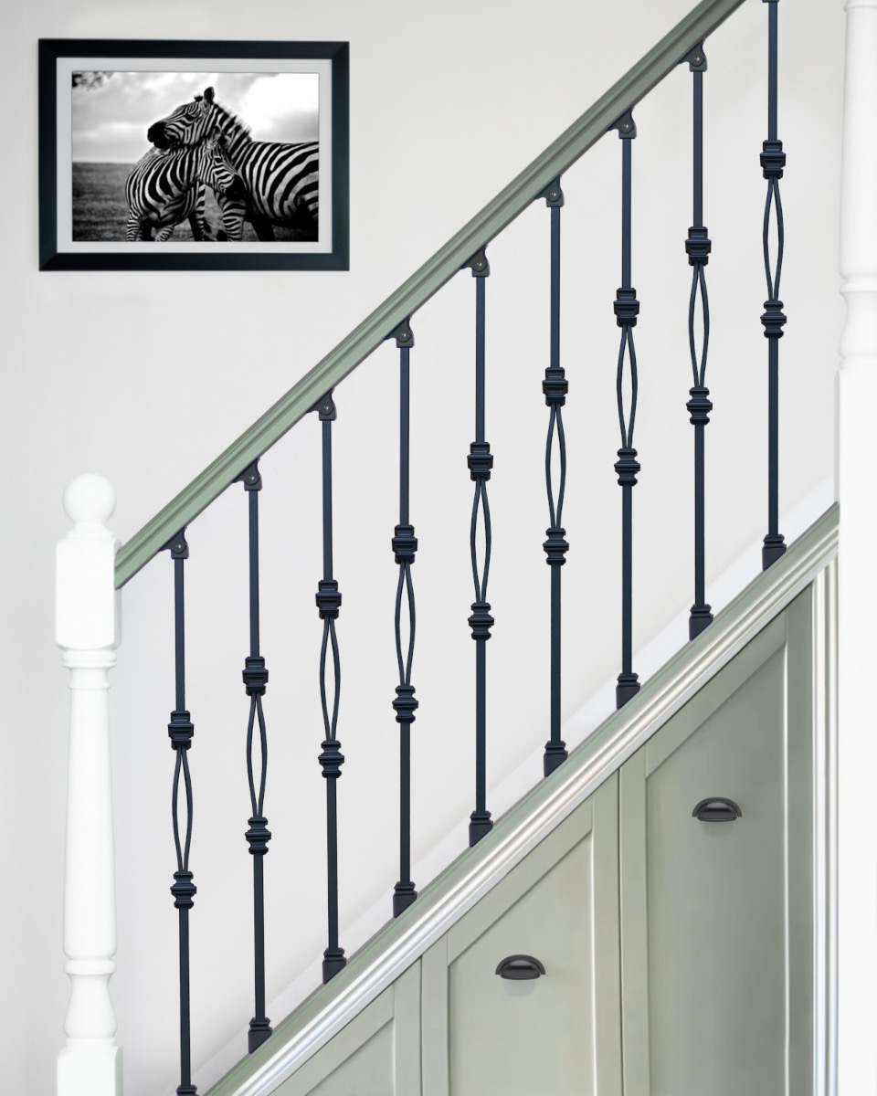 Steel 'Whitley' Stair Spindle In Matte Black - Brackets Included