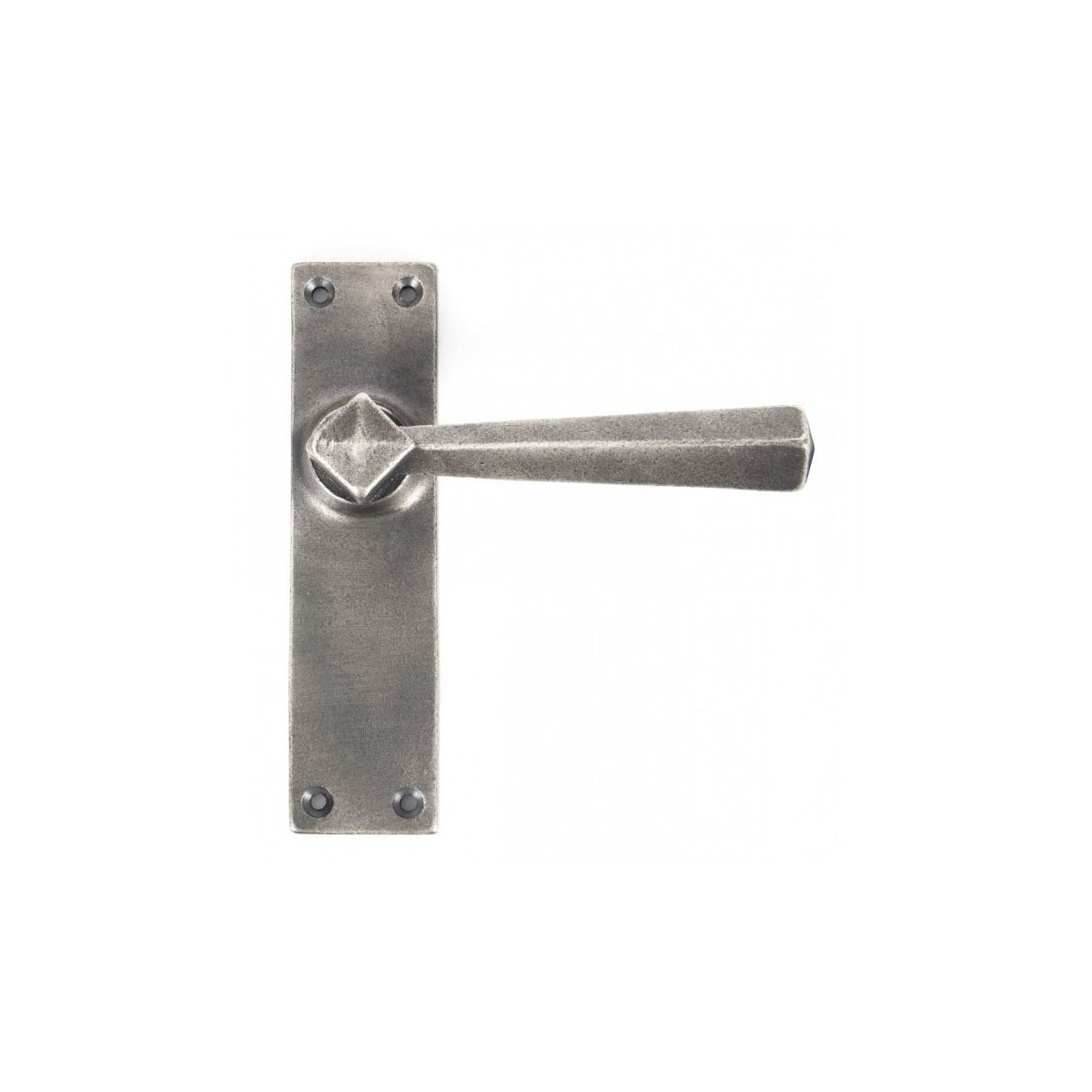 Straight Lever Pewter Latch Set