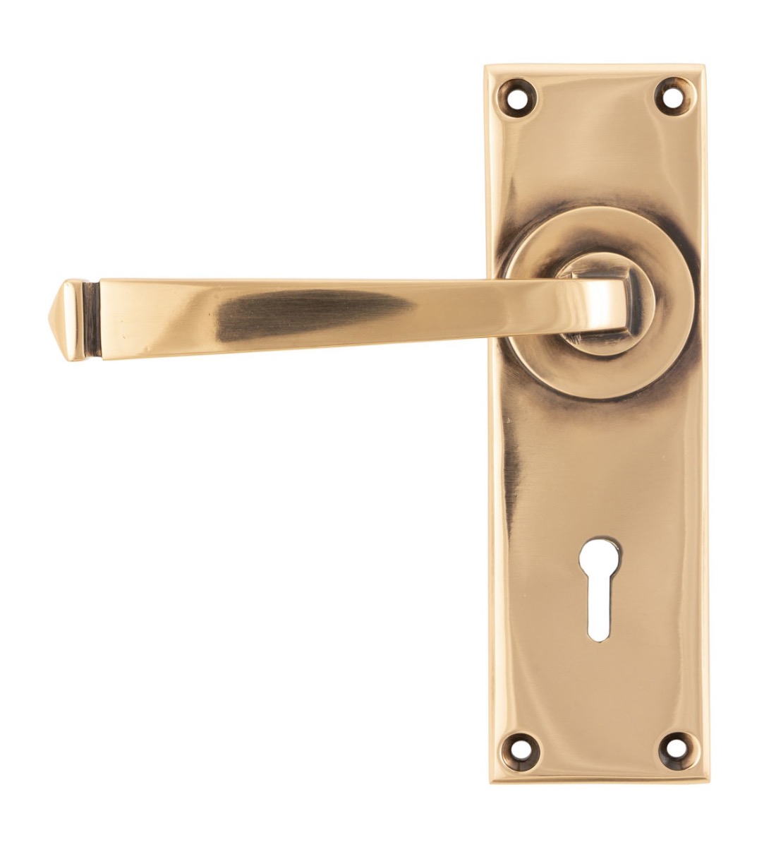 Traditional Polished Bronze Lever Lock Door Handle