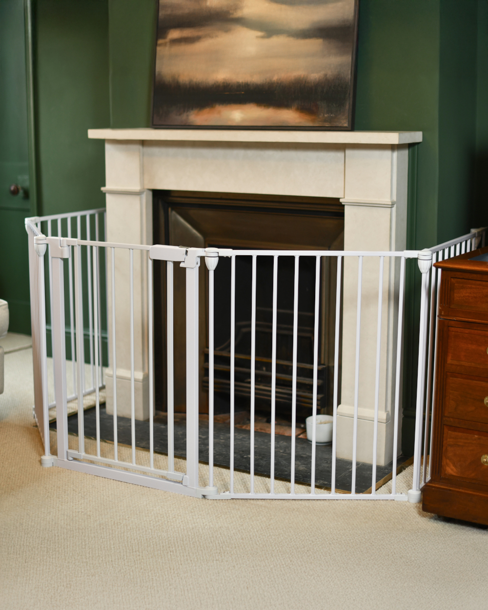 White Five Panel Baby Guard Fire Surround