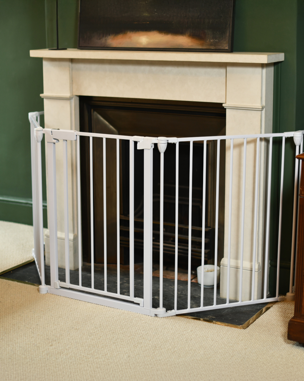 White Three Panels Baby Guard Fire Surround