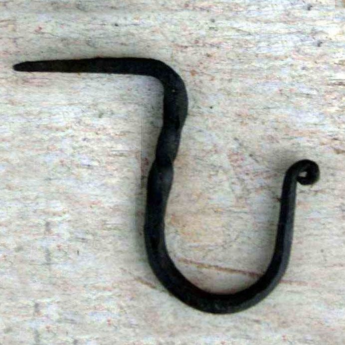Nail-In Blacksmith Iron Coat Hook - 40mm