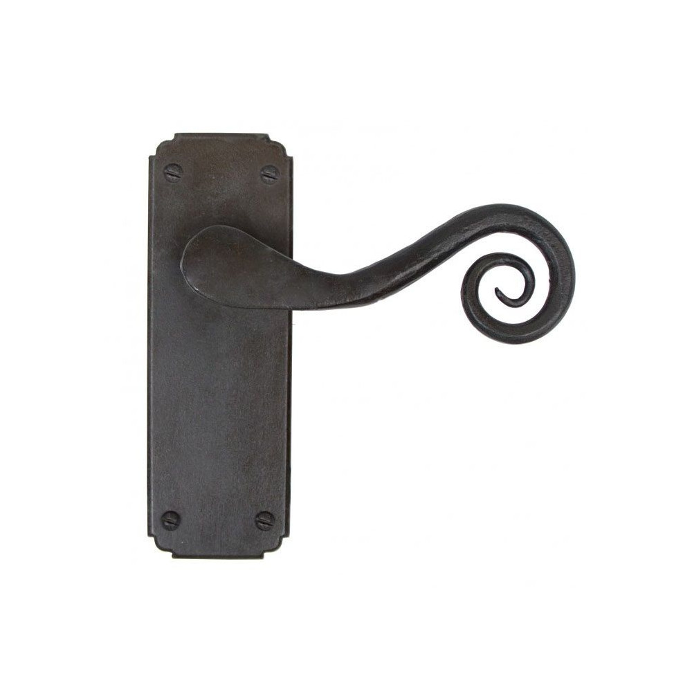 Antique Beeswax Monkey Tail Door Handle Set