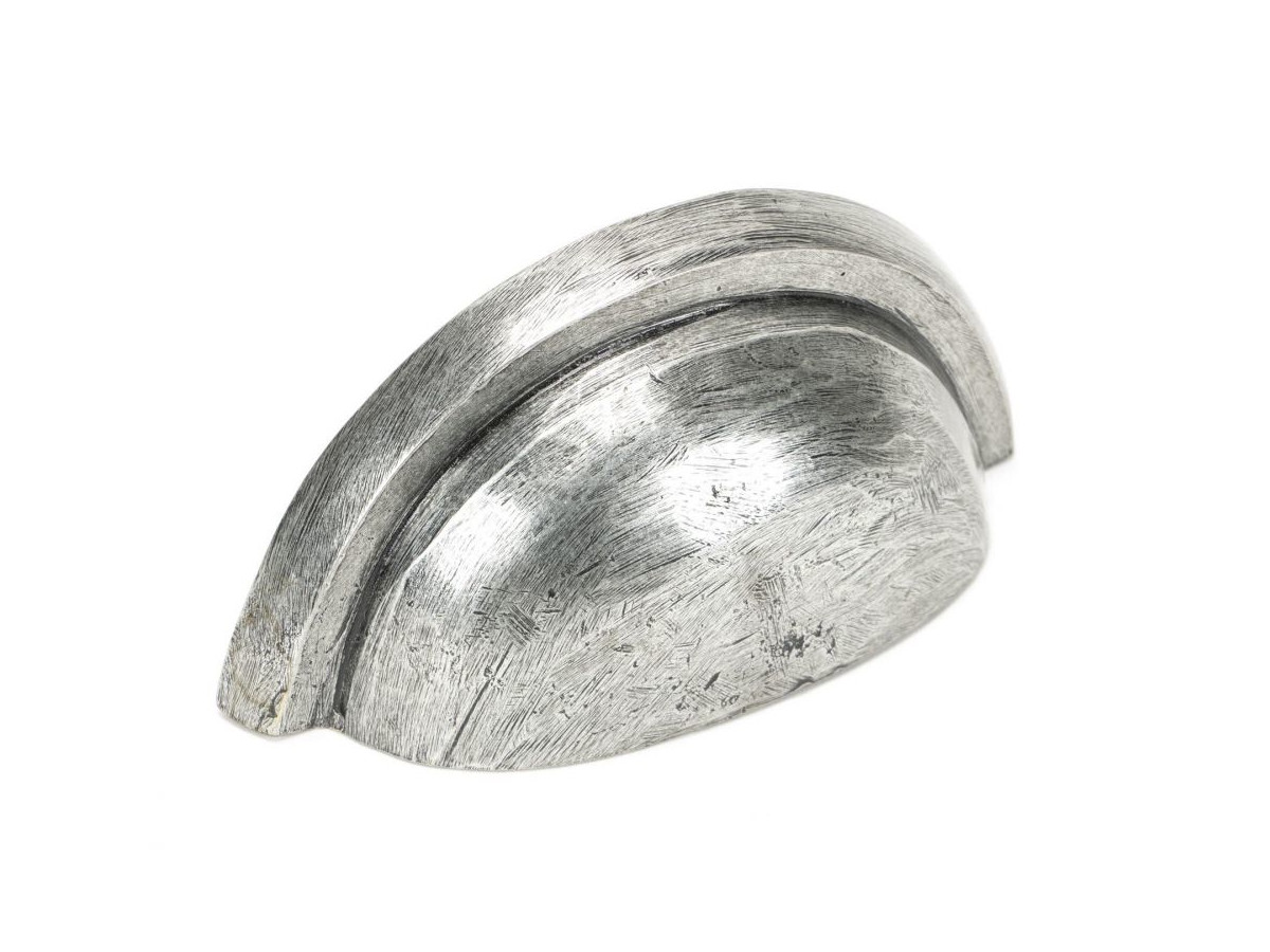 Antique Concealed Drawer Pull - Aged Pewter