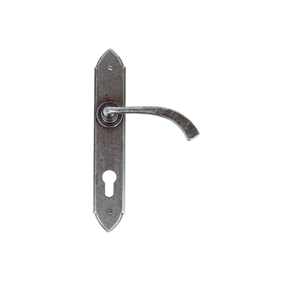 Antique Pewter Gothic Curved Espagnolette Lock Set