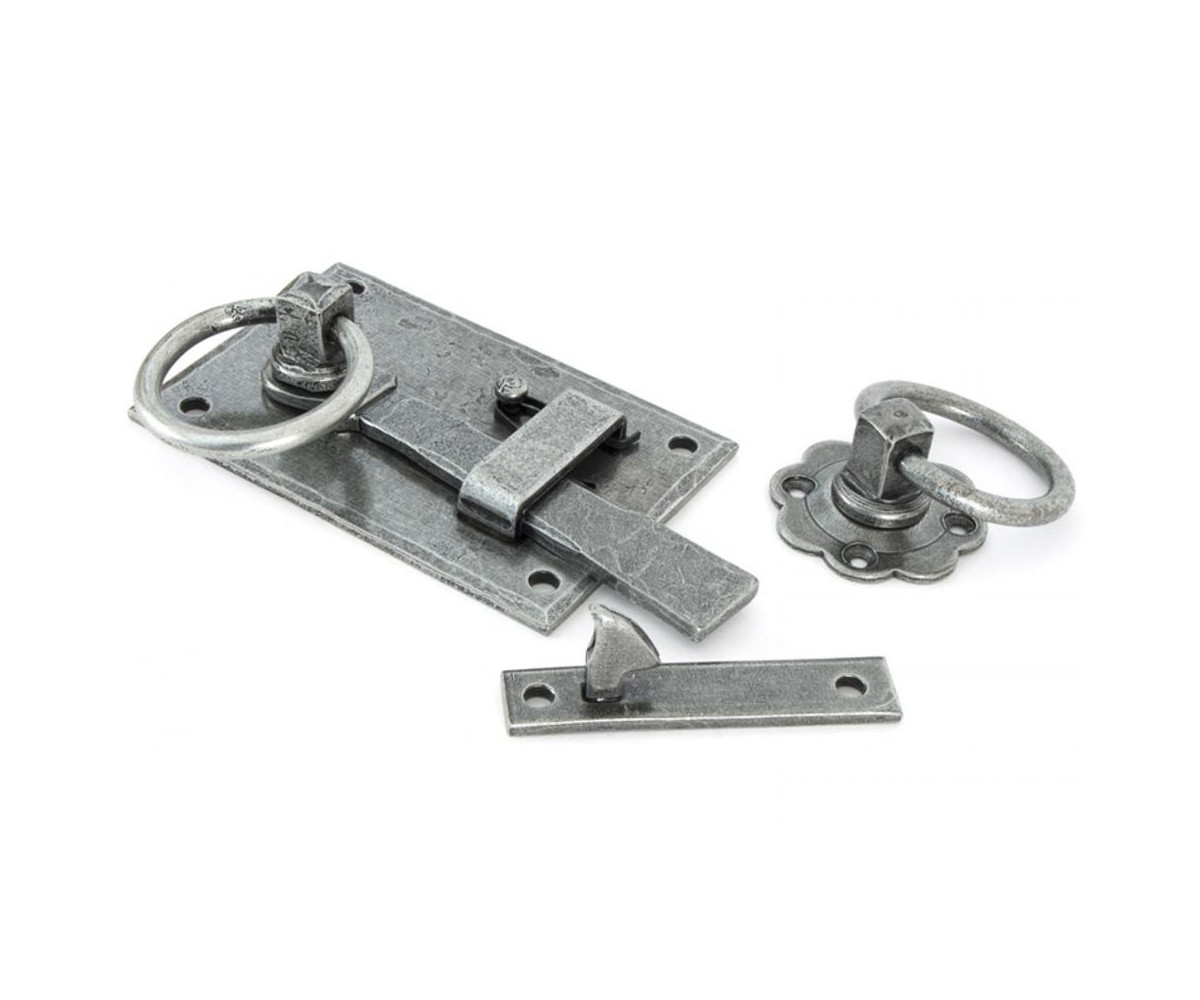 Antique Pewter Ornate Heavy Duty Thumb Latch - Right Handed