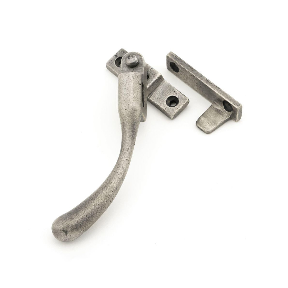 Antique Pewter Peardrop Window Fastener - Left Handed