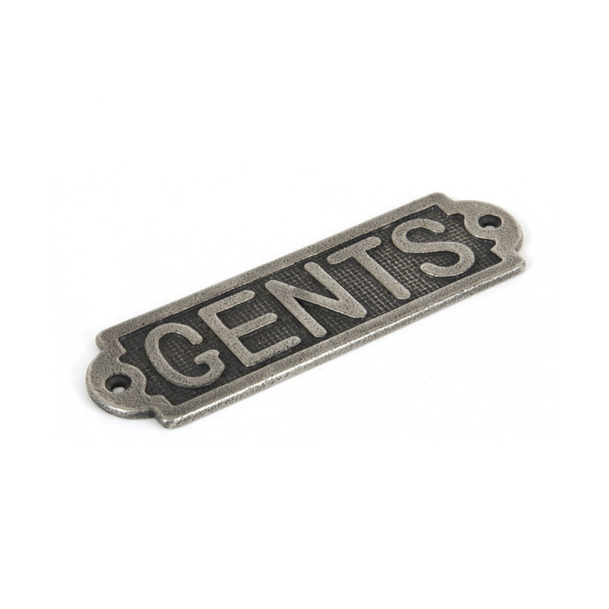Antique Pewter Solid Brass 'Gents' Bathroom sign