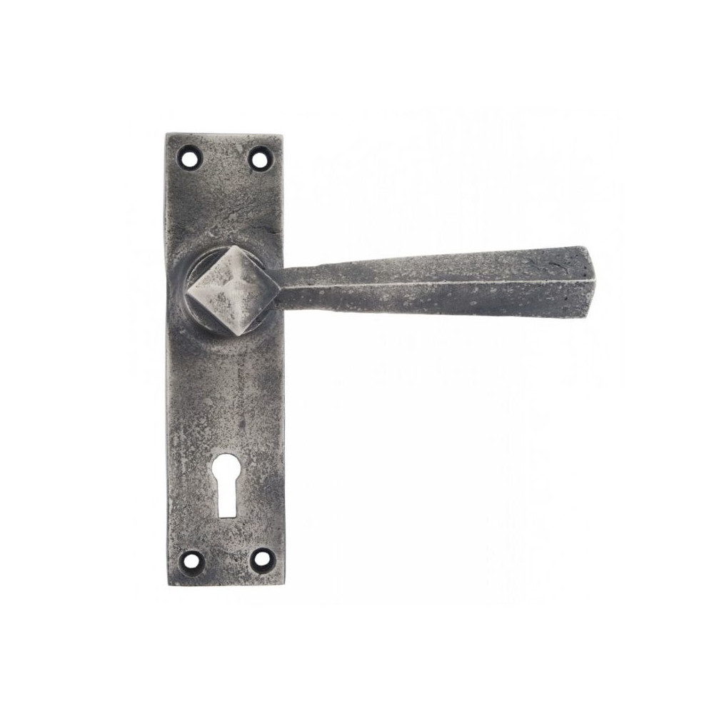 Antique Pewter Straight Lever Lock Set