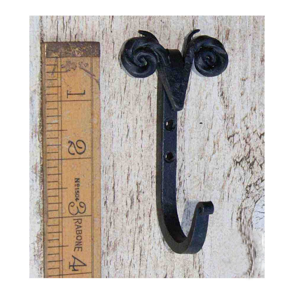 Beeswax Rams Head Scrolled Iron Coat Hook