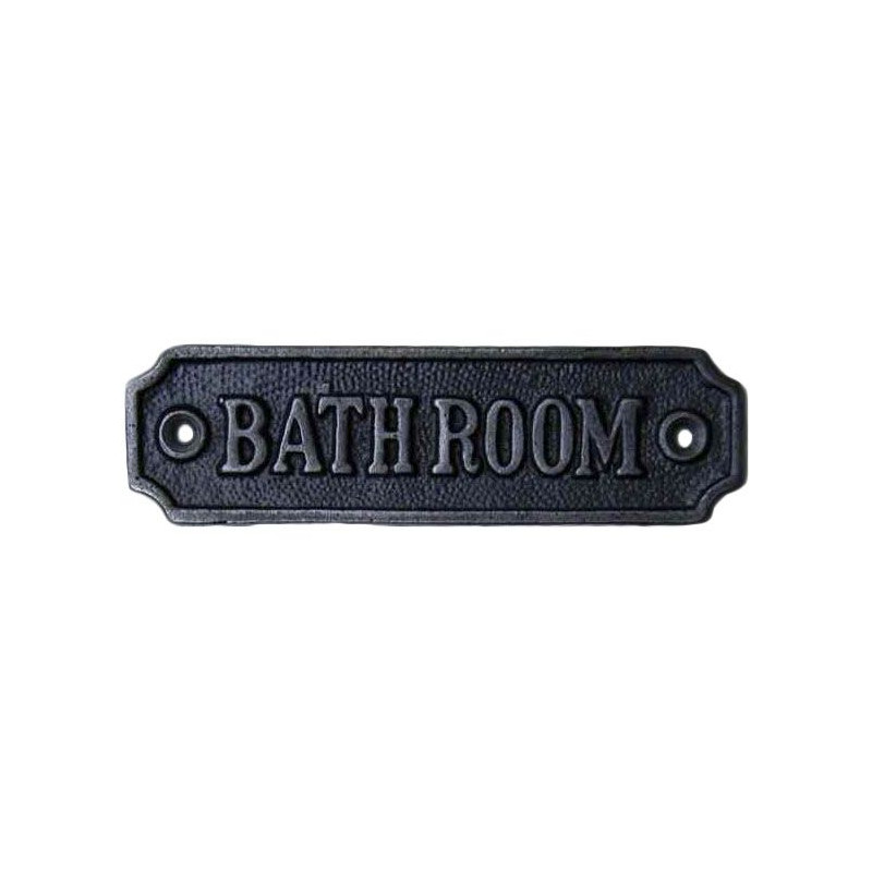 Black Cast Iron 'Bathroom' Sign