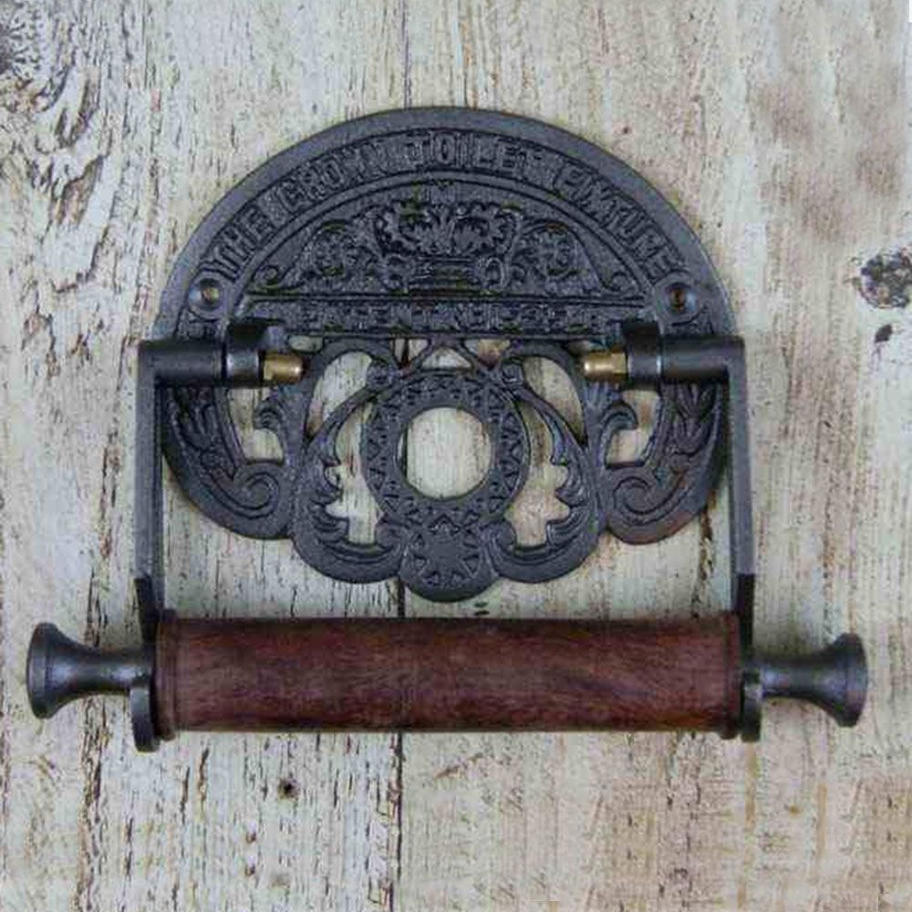Ornate Black 'Crown' Iron Toilet Rol…