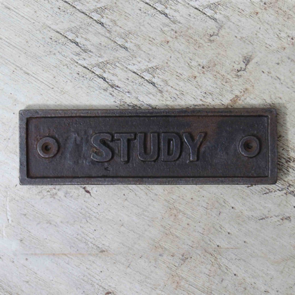 Black Cast Iron 'Study' Sign