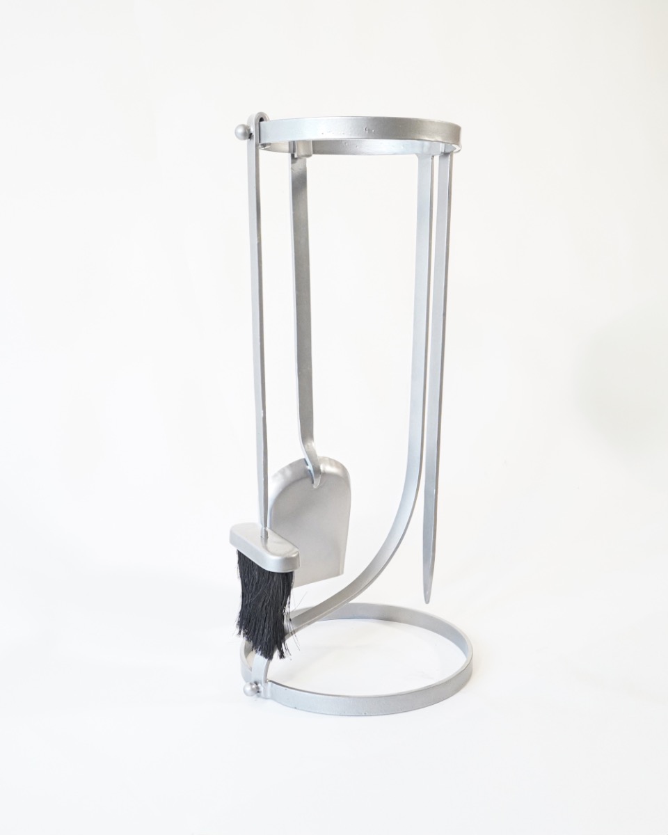 Contemporary 'Blaze' Three Piece Pewter Companion Set