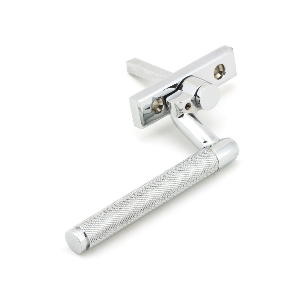 Contemporary Bright Chrome Textured Window Handle - Right Handed