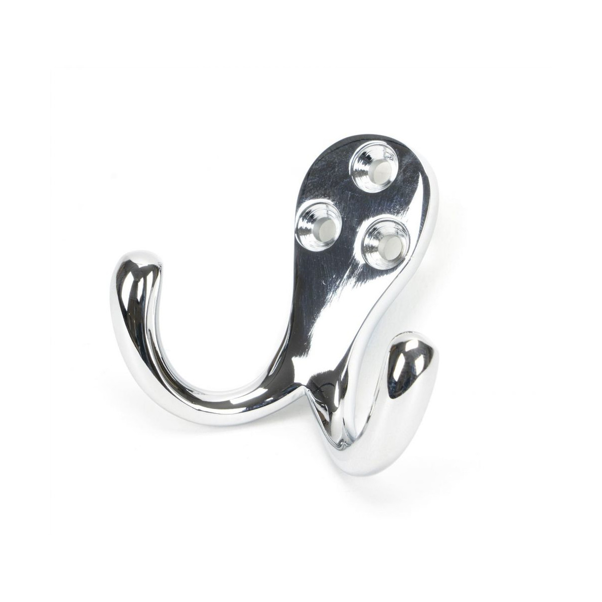 Double Pronged Coat Hook - Bright Chrome