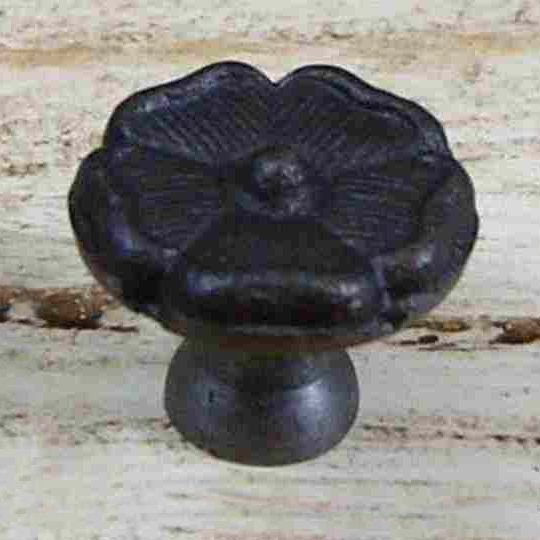 Ornate Iron Rose Cabinet Knob