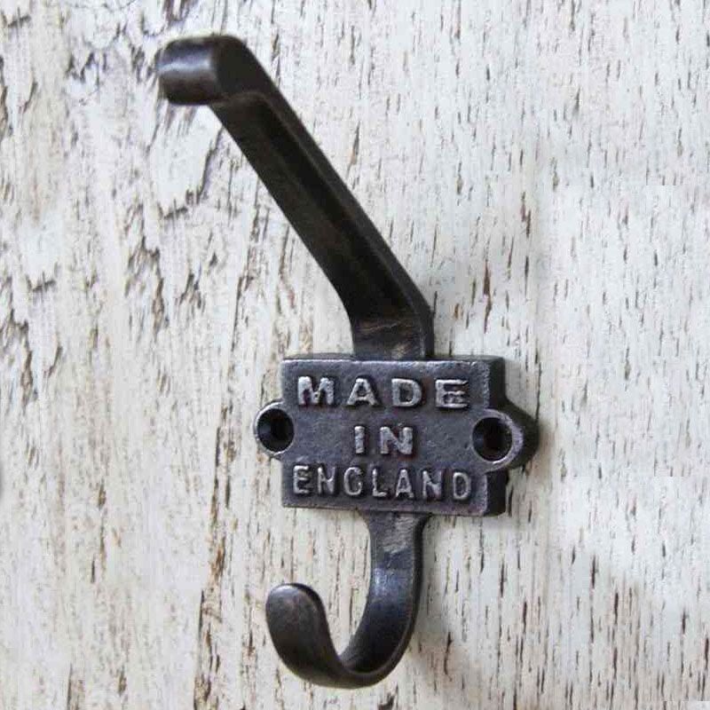 Ornate 'Made In England' Iron Coat Hook