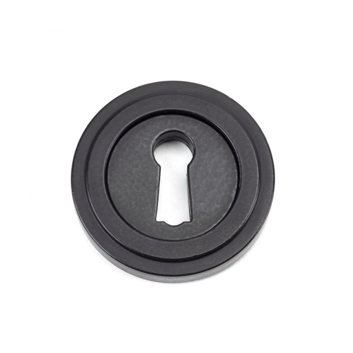 Matte Black Art Deco Circular Escutcheon