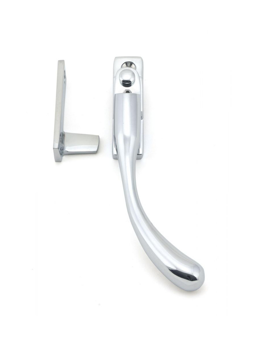 Modern Bright Chrome Peardrop Locking Window Fastener - Right Handed