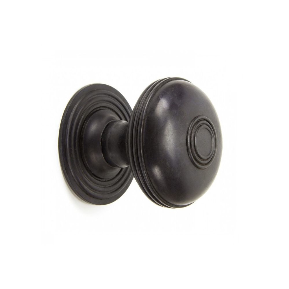 Ornate Antique Bronze Ridged Pattern Centre Door Knob
